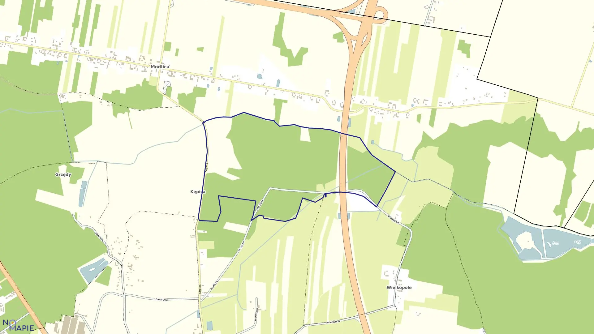 Mapa obrębu 2 w gminie Tuszyn