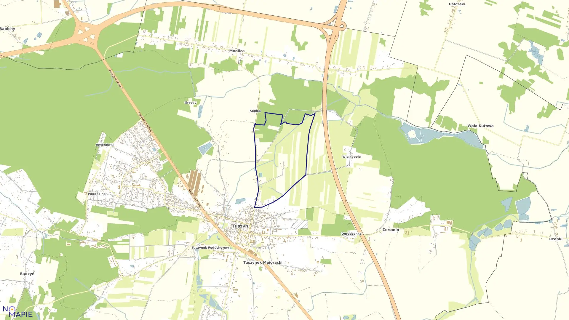 Mapa obrębu 4 w gminie Tuszyn