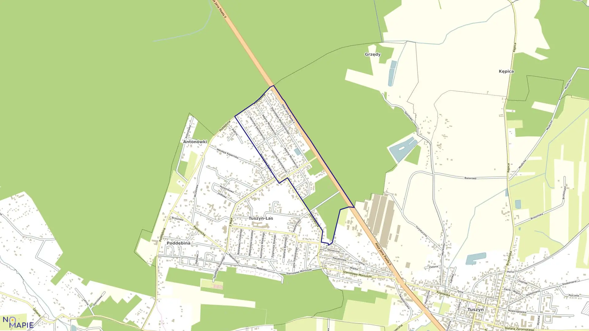 Mapa obrębu 7 w gminie Tuszyn