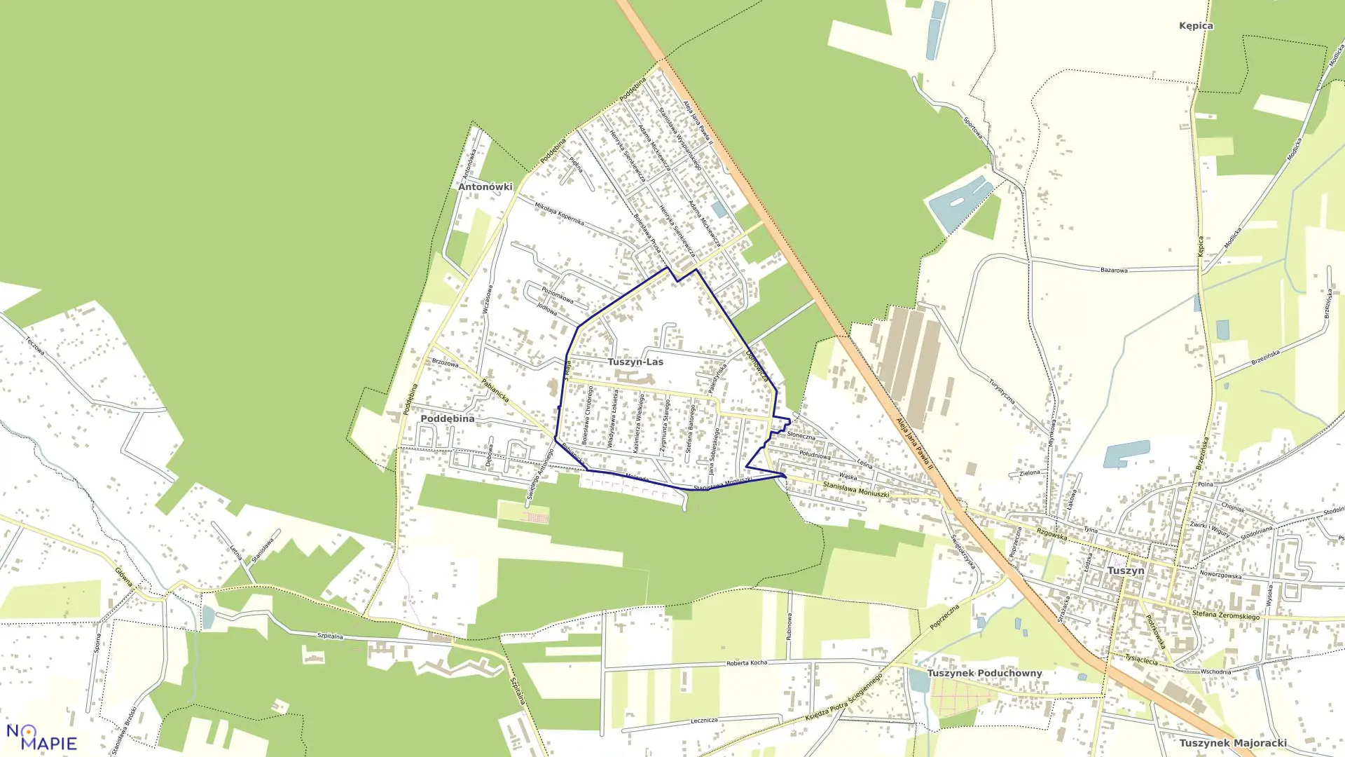 Mapa obrębu 9 w gminie Tuszyn